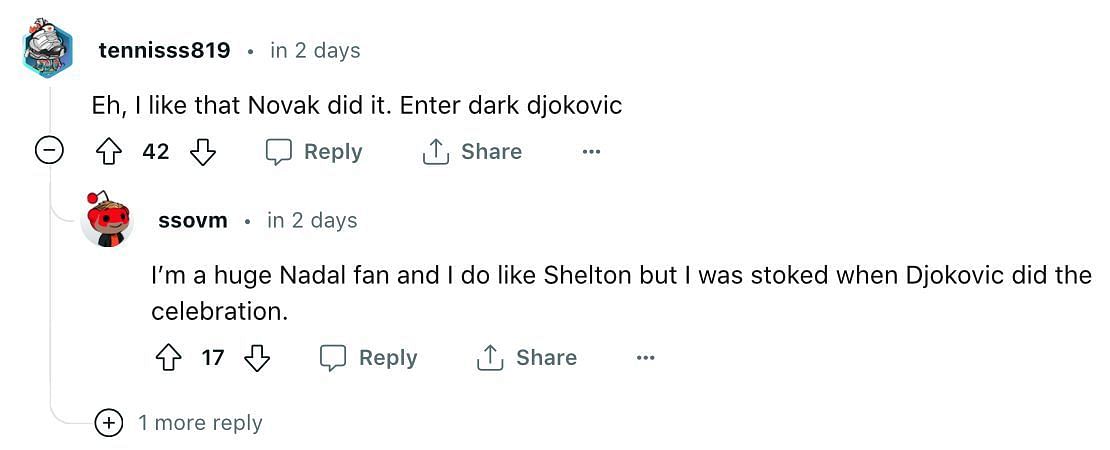 Screengrab of the fan comment on Reddit